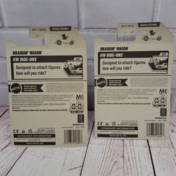 Hot Wheels Draggin’ Wagon Purple Lot Of 2 HW Ride Ons Special Feature - Picture 3 of 4